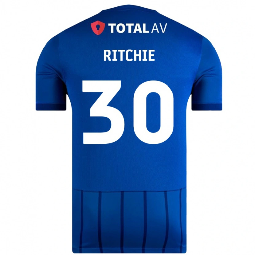 Danxen Kvinnor Matt Ritchie #30 Blå Hemmatröja Matchtröjor 2024/25 Tröjor T-Tröja