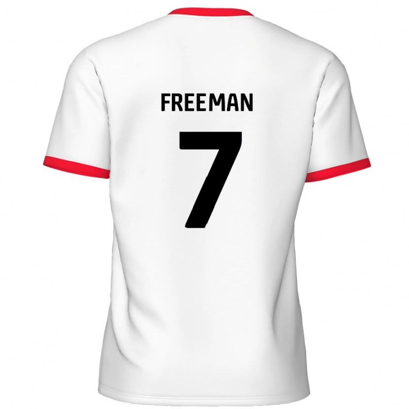 Danxen Kvinnor Nick Freeman #7 Vit Röd Hemmatröja Matchtröjor 2024/25 Tröjor T-Tröja