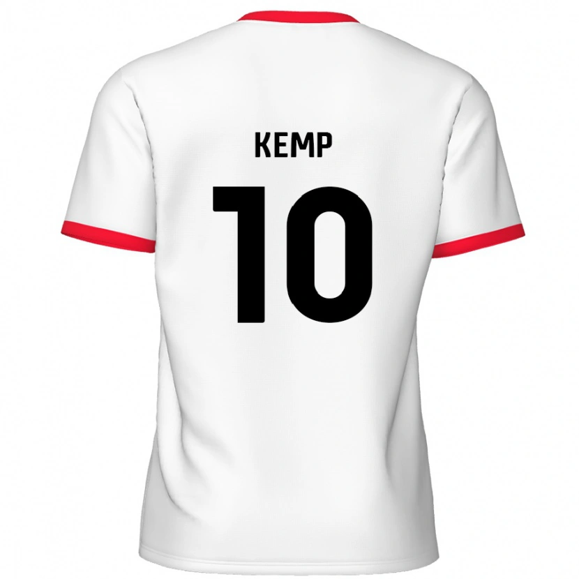 Danxen Kvinnor Dan Kemp #10 Vit Röd Hemmatröja Matchtröjor 2024/25 Tröjor T-Tröja
