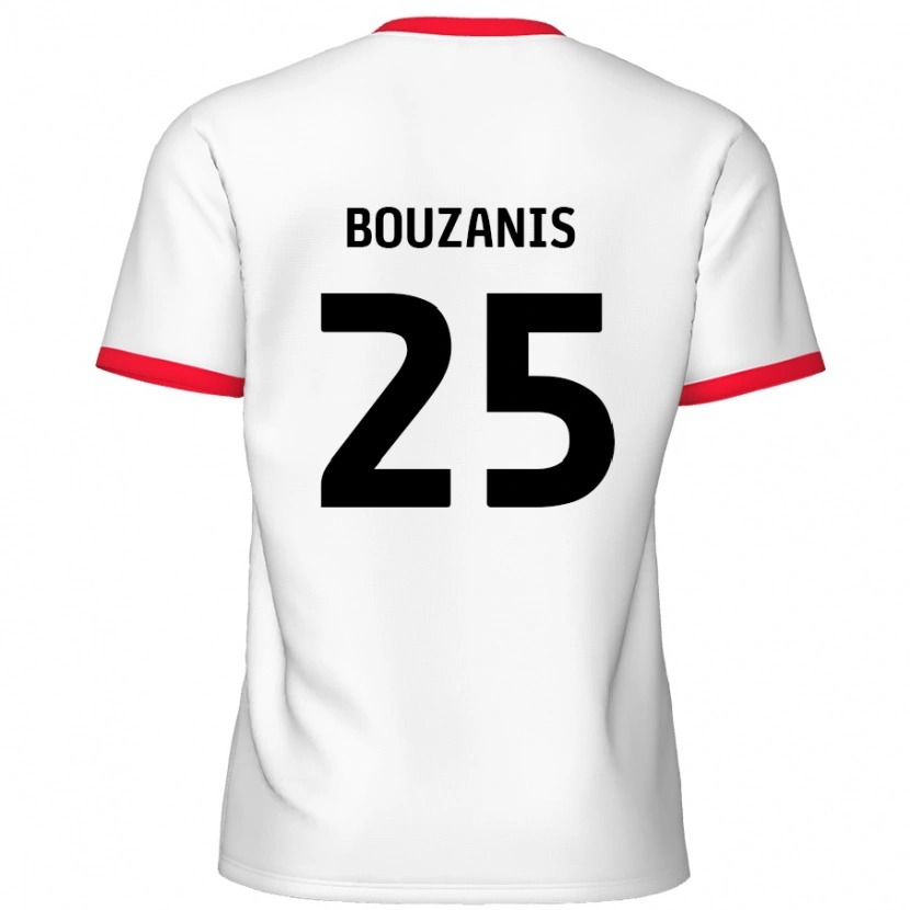 Danxen Kvinnor Dean Bouzanis #25 Vit Röd Hemmatröja Matchtröjor 2024/25 Tröjor T-Tröja