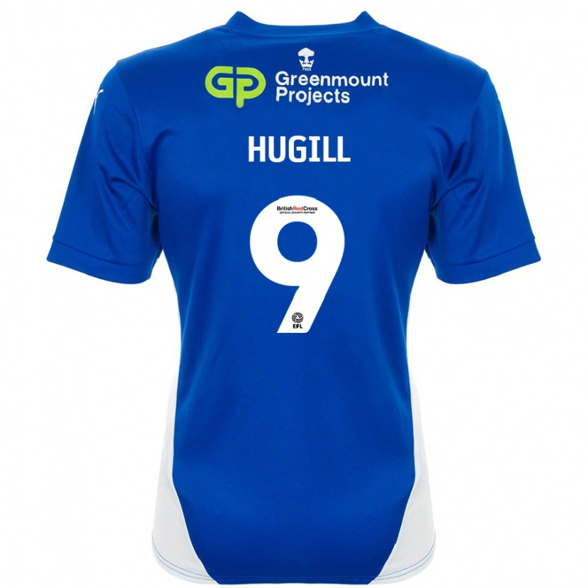 Danxen Kvinnor Joe Hugill #9 Blå Vit Hemmatröja Matchtröjor 2024/25 Tröjor T-Tröja