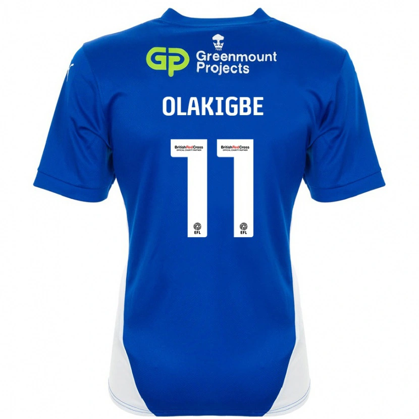 Danxen Kvinnor Michael Olakigbe #11 Blå Vit Hemmatröja Matchtröjor 2024/25 Tröjor T-Tröja