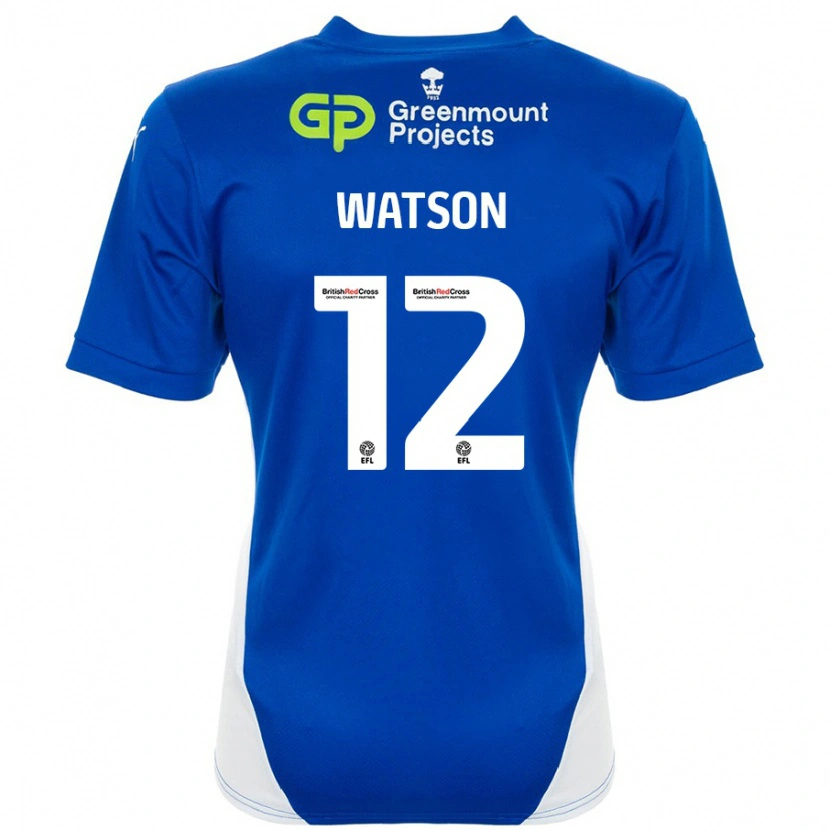 Danxen Kvinnor Tom Watson #12 Blå Vit Hemmatröja Matchtröjor 2024/25 Tröjor T-Tröja