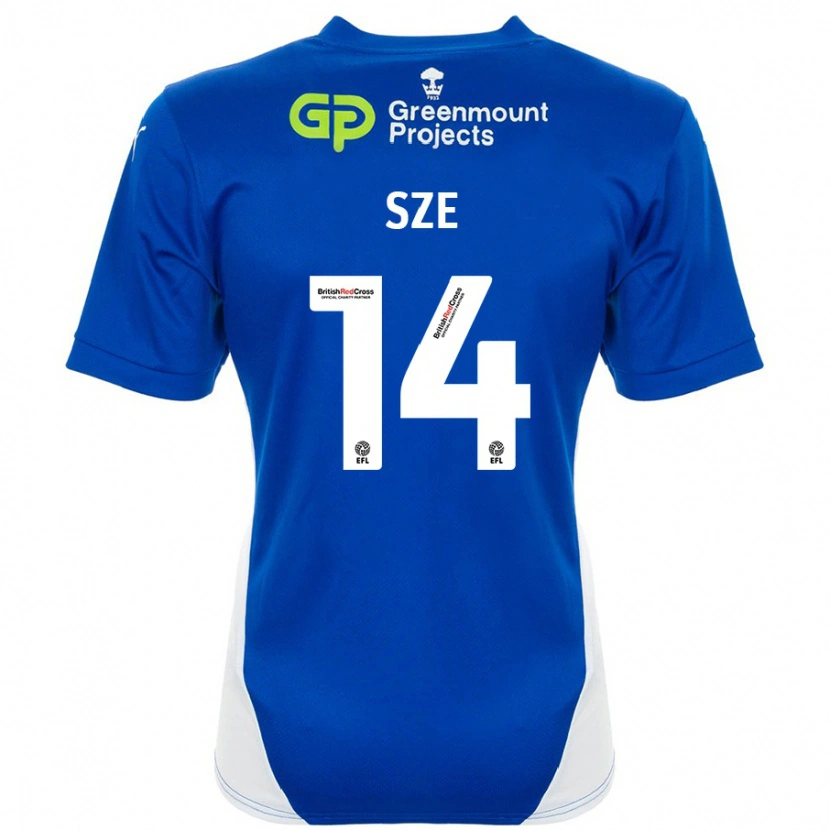 Danxen Kvinnor Chris Sze #14 Blå Vit Hemmatröja Matchtröjor 2024/25 Tröjor T-Tröja