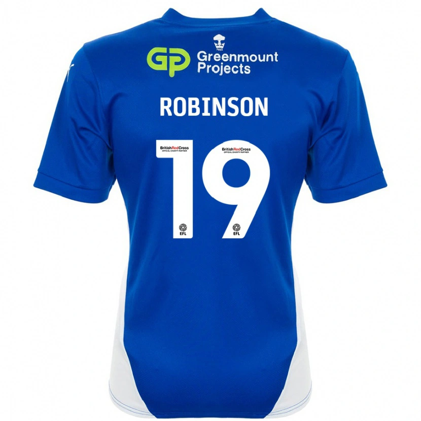 Danxen Kvinnor Luke Robinson #19 Blå Vit Hemmatröja Matchtröjor 2024/25 Tröjor T-Tröja