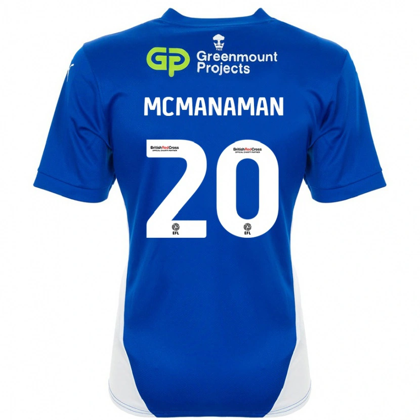 Danxen Kvinnor Callum Mcmanaman #20 Blå Vit Hemmatröja Matchtröjor 2024/25 Tröjor T-Tröja