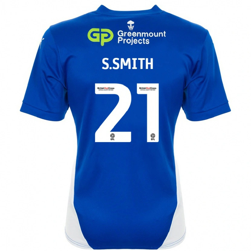Danxen Kvinnor Scott Smith #21 Blå Vit Hemmatröja Matchtröjor 2024/25 Tröjor T-Tröja
