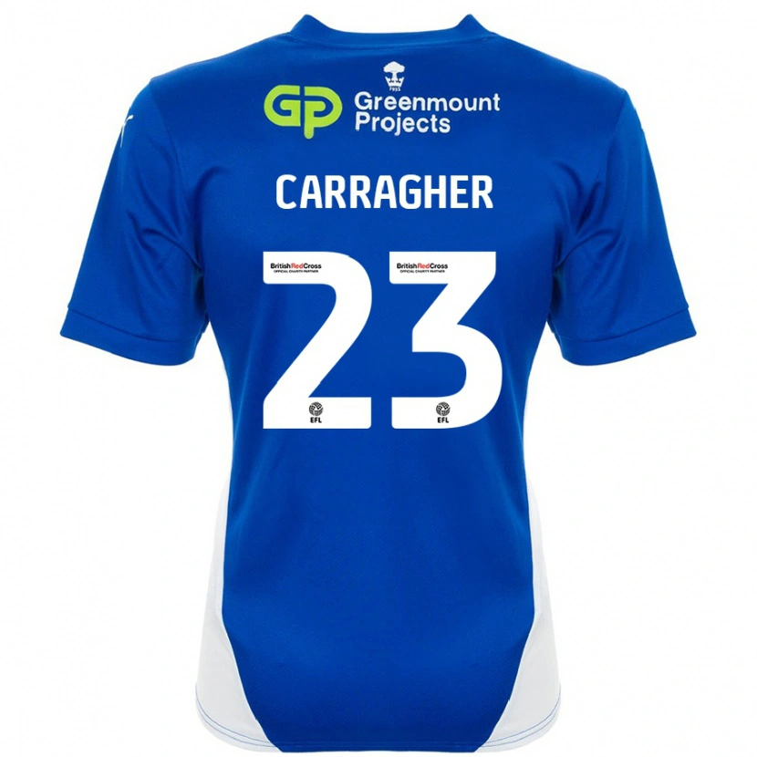 Danxen Kvinnor James Carragher #23 Blå Vit Hemmatröja Matchtröjor 2024/25 Tröjor T-Tröja