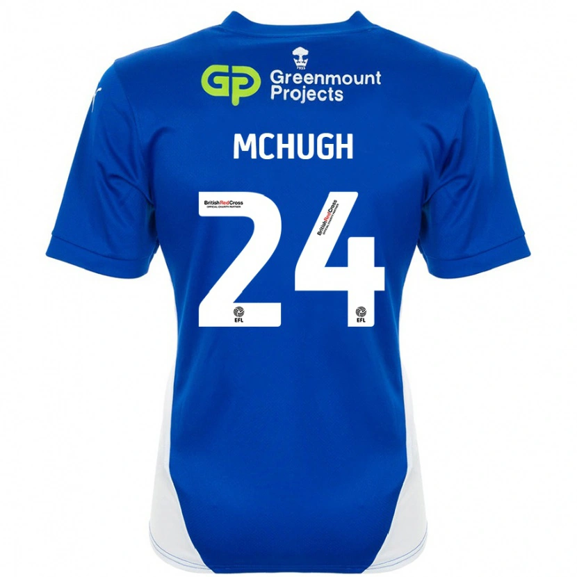 Danxen Kvinnor Harry Mchugh #24 Blå Vit Hemmatröja Matchtröjor 2024/25 Tröjor T-Tröja