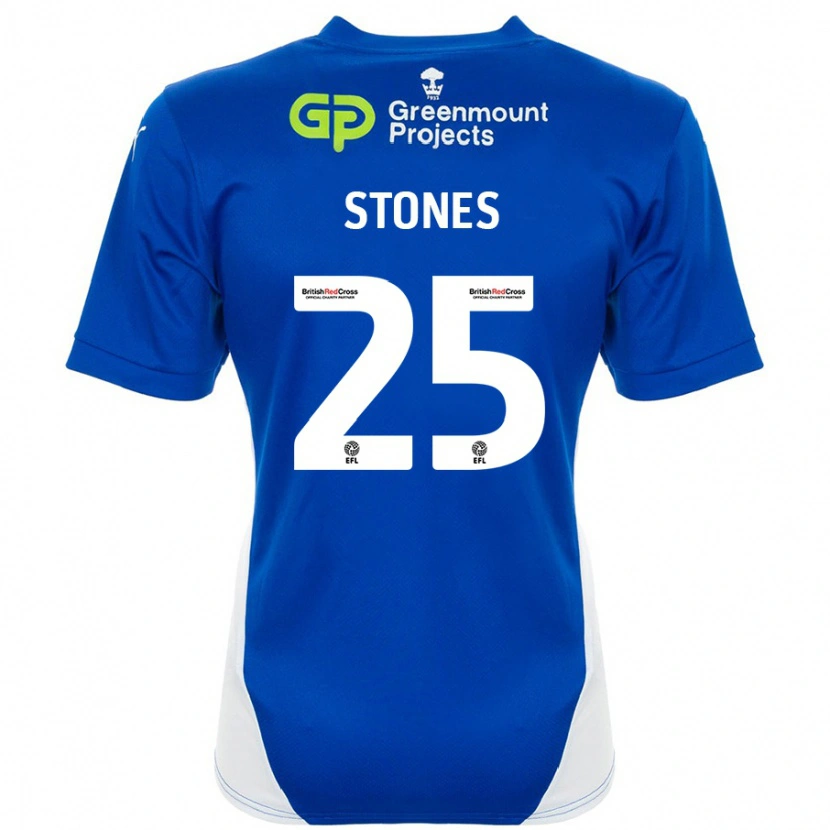 Danxen Kvinnor Josh Stones #25 Blå Vit Hemmatröja Matchtröjor 2024/25 Tröjor T-Tröja