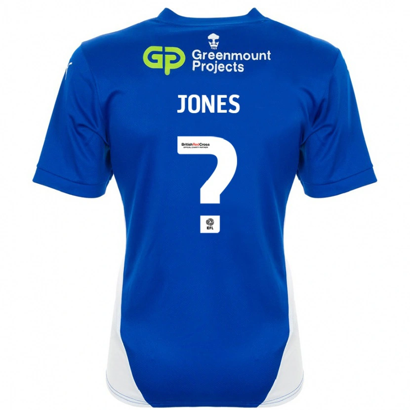 Danxen Kvinnor Callum Jones #0 Blå Vit Hemmatröja Matchtröjor 2024/25 Tröjor T-Tröja