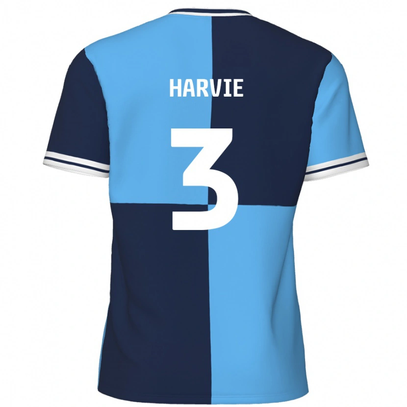 Danxen Kvinnor Daniel Harvie #3 Himmelsblå Mörkblå Hemmatröja Matchtröjor 2024/25 Tröjor T-Tröja