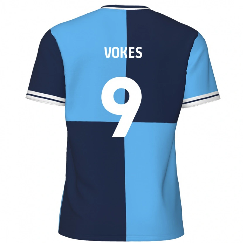 Danxen Kvinnor Sam Vokes #9 Himmelsblå Mörkblå Hemmatröja Matchtröjor 2024/25 Tröjor T-Tröja