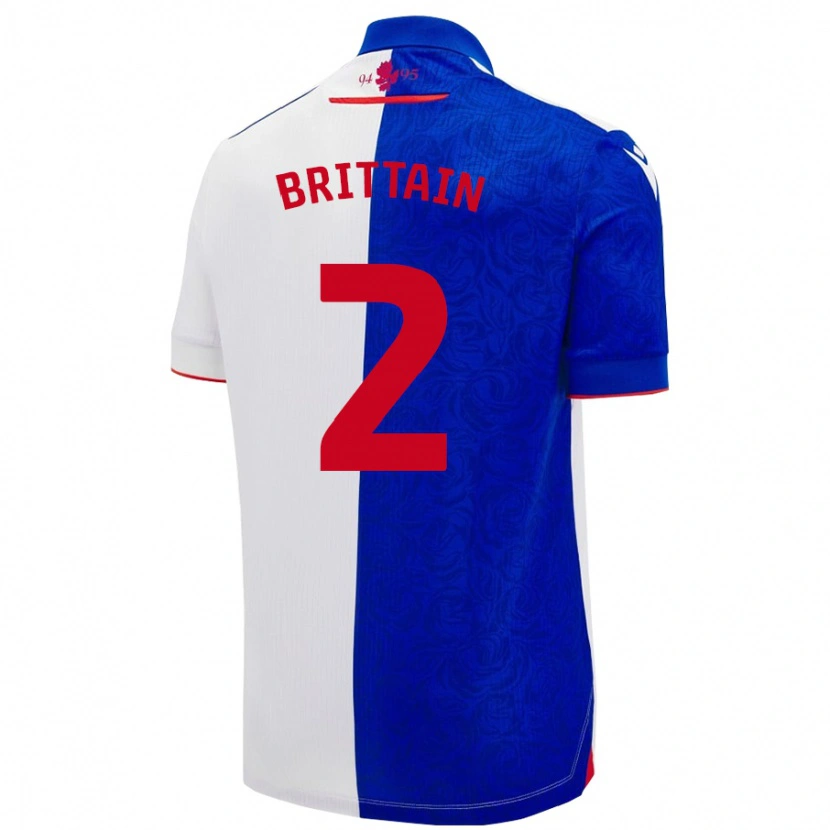 Danxen Kvinnor Callum Brittain #2 Himmelsblå Vit Hemmatröja Matchtröjor 2024/25 Tröjor T-Tröja