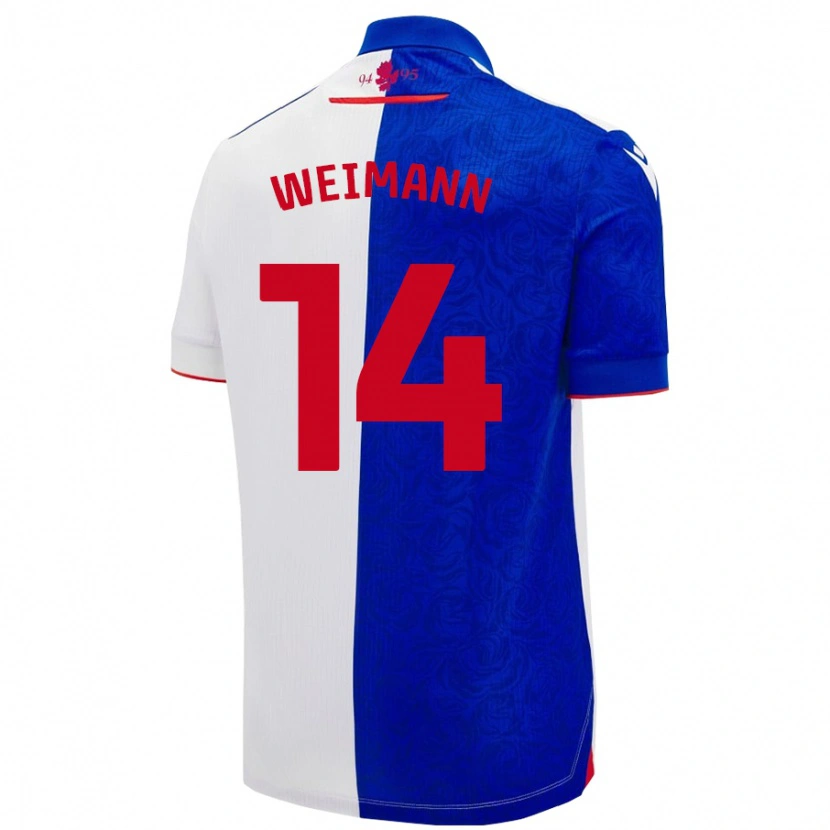 Danxen Kvinnor Andreas Weimann #14 Himmelsblå Vit Hemmatröja Matchtröjor 2024/25 Tröjor T-Tröja