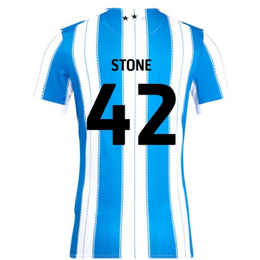Danxen Kvinnor Michael Stone #42 Blå Vit Hemmatröja Matchtröjor 2024/25 Tröjor T-Tröja