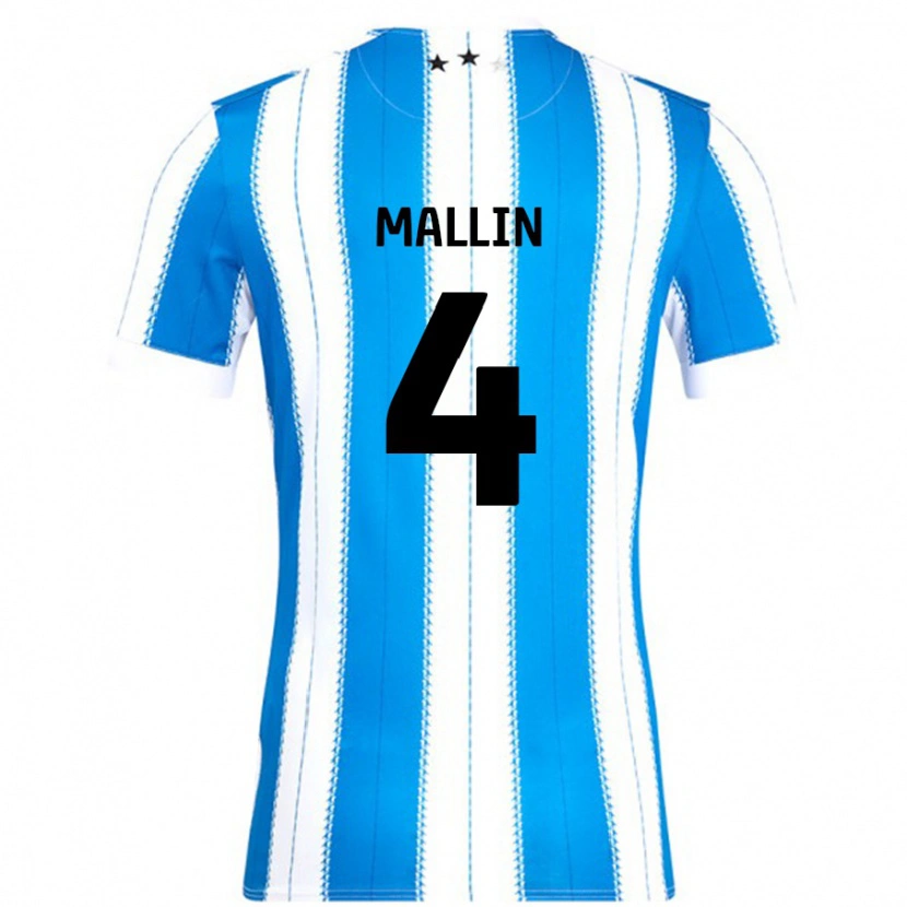 Danxen Kvinnor Kate Mallin #4 Blå Vit Hemmatröja Matchtröjor 2024/25 Tröjor T-Tröja