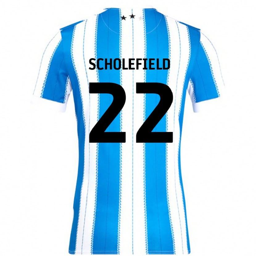 Danxen Kvinnor Lois Scholefield #22 Blå Vit Hemmatröja Matchtröjor 2024/25 Tröjor T-Tröja