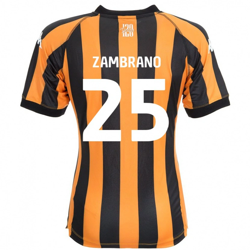 Danxen Kvinnor Óscar Zambrano #25 Svart Bärnsten Hemmatröja Matchtröjor 2024/25 Tröjor T-Tröja