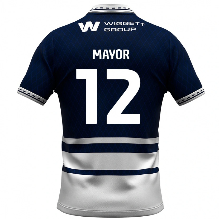 Danxen Kvinnor Adam Mayor #12 Marinblå Vit Hemmatröja Matchtröjor 2024/25 Tröjor T-Tröja