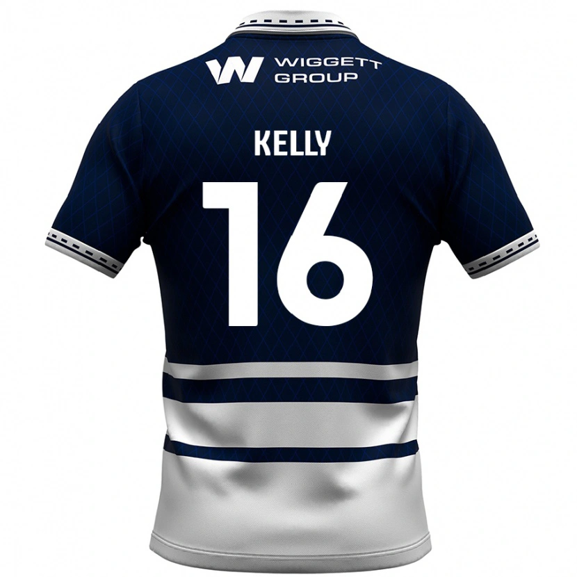 Danxen Kvinnor Daniel Kelly #16 Marinblå Vit Hemmatröja Matchtröjor 2024/25 Tröjor T-Tröja