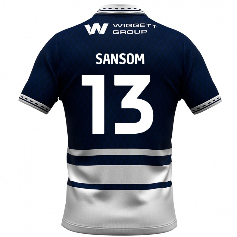 Danxen Kvinnor Chloe Sansom #13 Marinblå Vit Hemmatröja Matchtröjor 2024/25 Tröjor T-Tröja