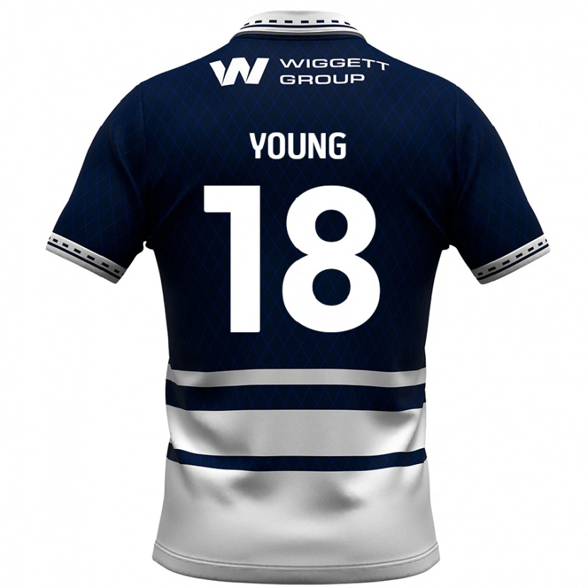 Danxen Kvinnor Michelle Young #18 Marinblå Vit Hemmatröja Matchtröjor 2024/25 Tröjor T-Tröja