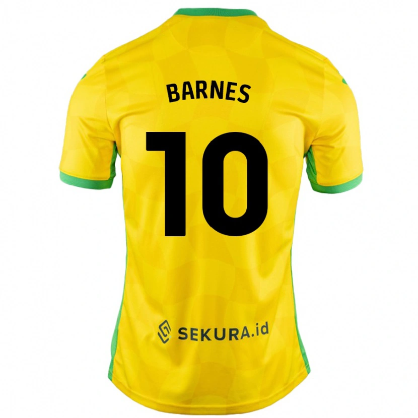Danxen Kvinnor Ashley Barnes #10 Gul Grön Hemmatröja Matchtröjor 2024/25 Tröjor T-Tröja