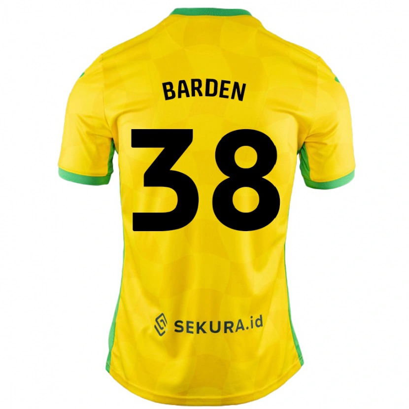 Danxen Kvinnor Daniel Barden #38 Gul Grön Hemmatröja Matchtröjor 2024/25 Tröjor T-Tröja