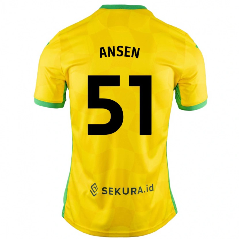 Danxen Kvinnor Caleb Ansen #51 Gul Grön Hemmatröja Matchtröjor 2024/25 Tröjor T-Tröja