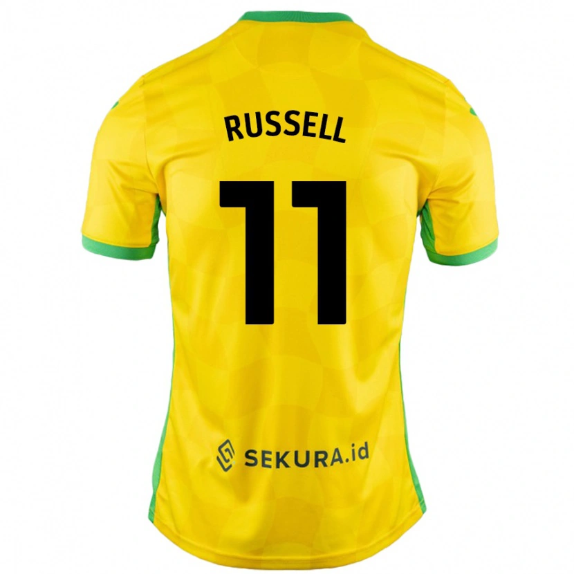 Danxen Kvinnor Rebecca Russell #11 Gul Grön Hemmatröja Matchtröjor 2024/25 Tröjor T-Tröja