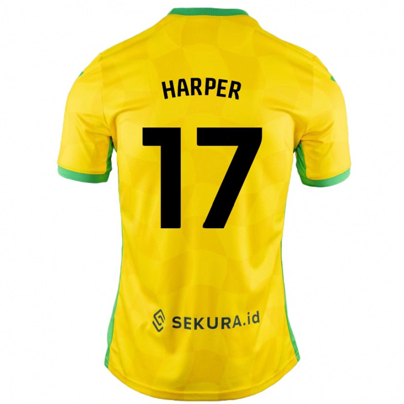 Danxen Kvinnor Jess Harper #17 Gul Grön Hemmatröja Matchtröjor 2024/25 Tröjor T-Tröja