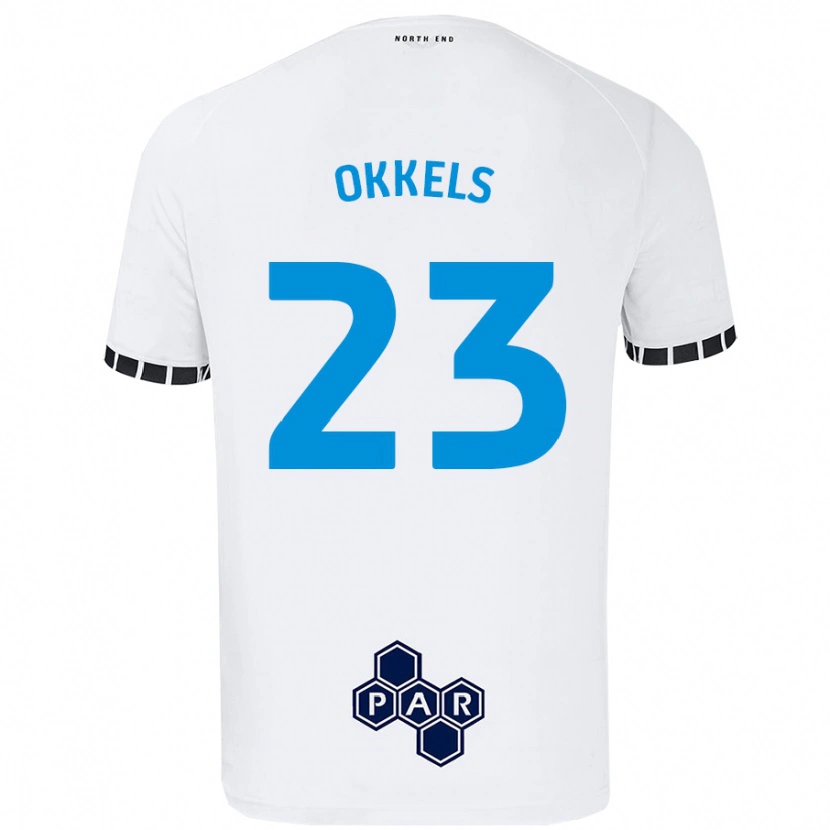 Danxen Kvinnor Jeppe Okkels #23 Vit Hemmatröja Matchtröjor 2024/25 Tröjor T-Tröja