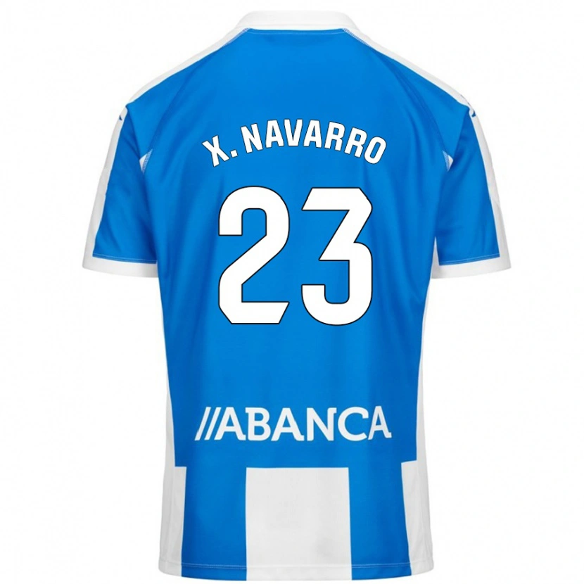 Danxen Kvinnor Ximo Navarro #23 Blå Vit Hemmatröja Matchtröjor 2024/25 Tröjor T-Tröja
