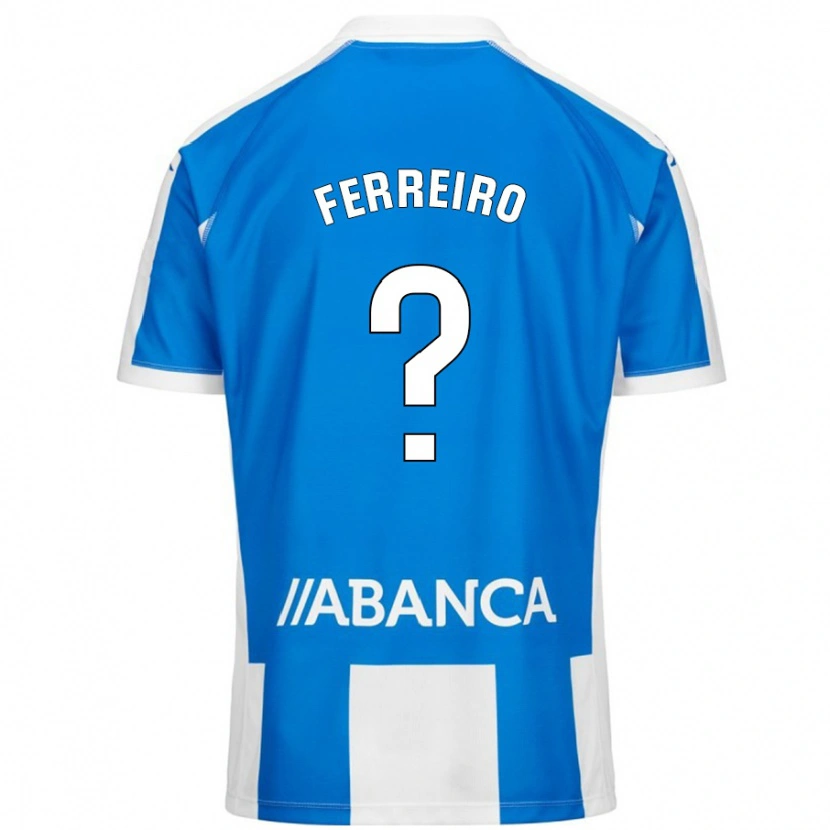 Danxen Kvinnor Manu Ferreiro #0 Blå Vit Hemmatröja Matchtröjor 2024/25 Tröjor T-Tröja