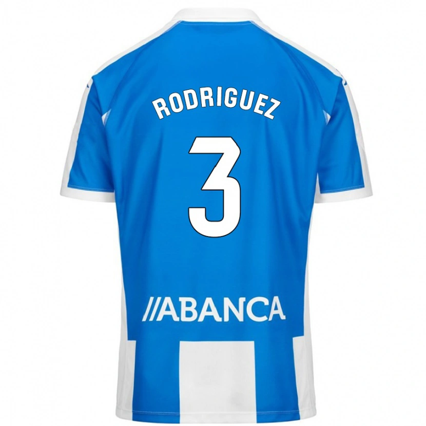 Danxen Kvinnor Clara Rodríguez #3 Blå Vit Hemmatröja Matchtröjor 2024/25 Tröjor T-Tröja