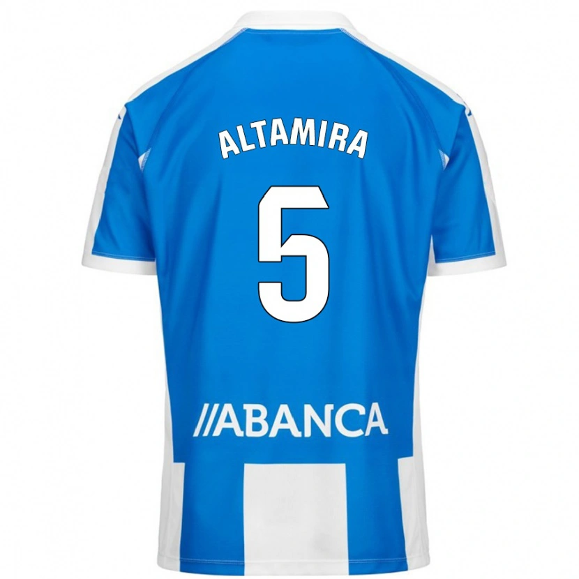 Danxen Kvinnor Inés Altamira #5 Blå Vit Hemmatröja Matchtröjor 2024/25 Tröjor T-Tröja
