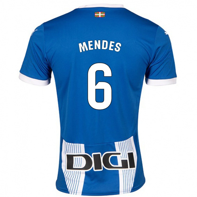 Danxen Kvinnor Tomás Mendes #6 Blå Hemmatröja Matchtröjor 2024/25 Tröjor T-Tröja