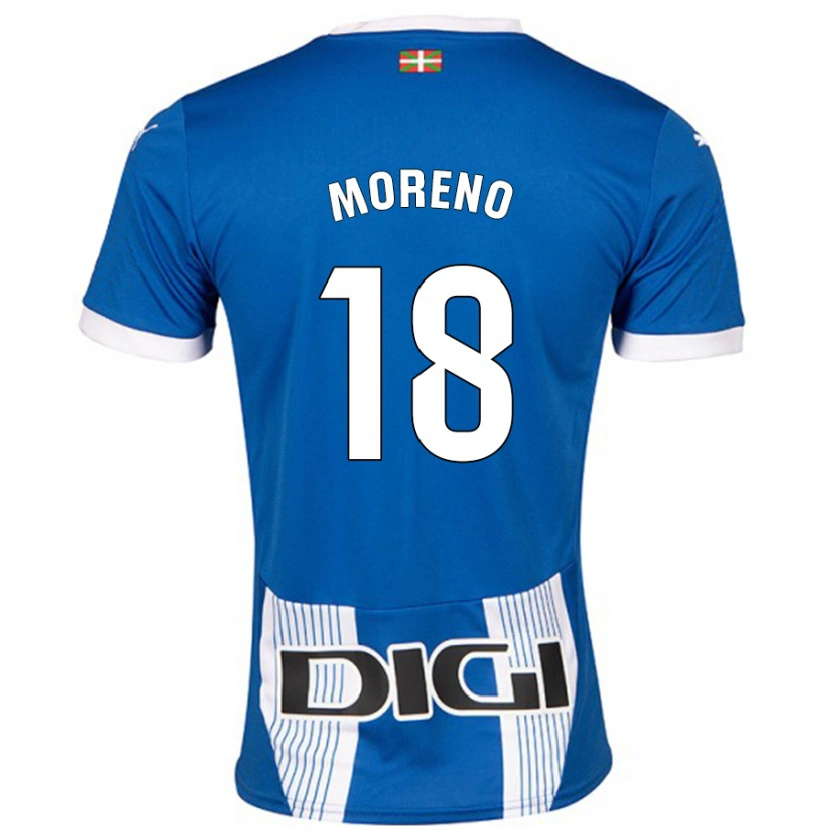 Danxen Kvinnor Laura Moreno #18 Blå Hemmatröja Matchtröjor 2024/25 Tröjor T-Tröja