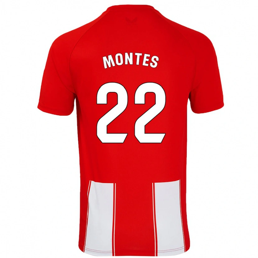 Danxen Kvinnor César Montes #22 Röd Vit Hemmatröja Matchtröjor 2024/25 Tröjor T-Tröja