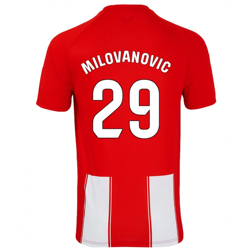Danxen Kvinnor Marko Milovanovic #29 Röd Vit Hemmatröja Matchtröjor 2024/25 Tröjor T-Tröja