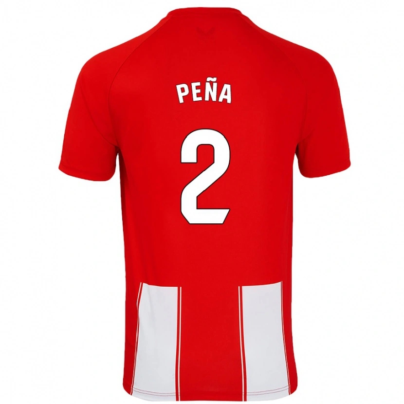 Danxen Kvinnor Miguel Peña #2 Röd Vit Hemmatröja Matchtröjor 2024/25 Tröjor T-Tröja