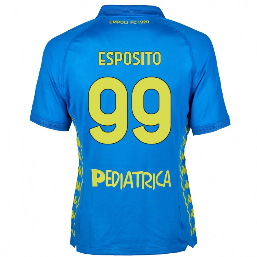 Danxen Kvinnor Sebastiano Esposito #99 Blå Hemmatröja Matchtröjor 2024/25 Tröjor T-Tröja