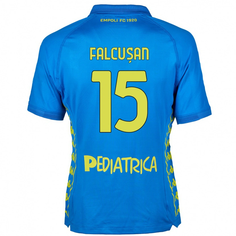 Danxen Kvinnor Darius Fălcușan #15 Blå Hemmatröja Matchtröjor 2024/25 Tröjor T-Tröja