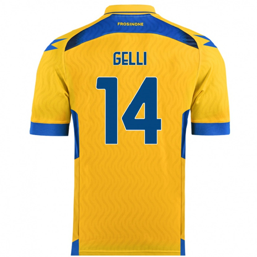 Danxen Kvinnor Francesco Gelli #14 Gul Hemmatröja Matchtröjor 2024/25 Tröjor T-Tröja
