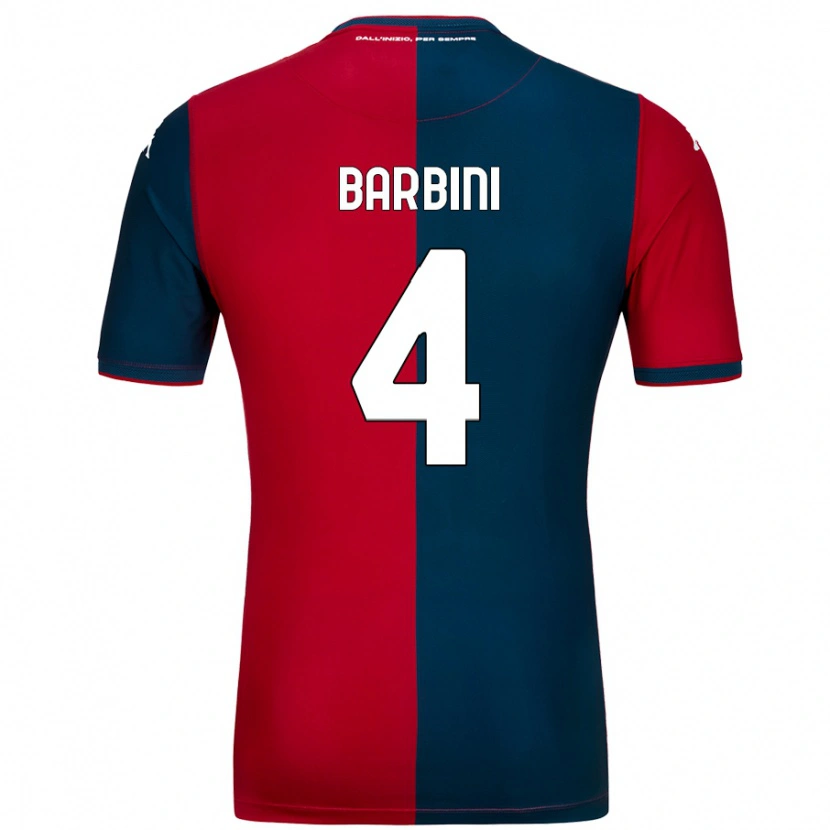 Danxen Kvinnor Matteo Barbini #4 Röd Mörkblå Hemmatröja Matchtröjor 2024/25 Tröjor T-Tröja