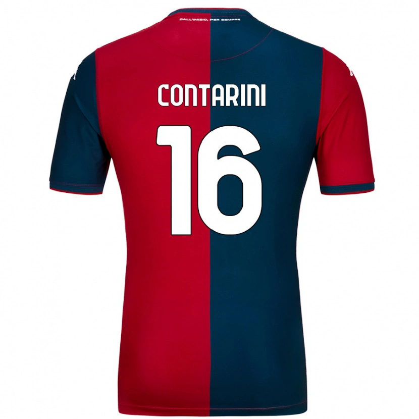 Danxen Kvinnor Jacopo Contarini #16 Röd Mörkblå Hemmatröja Matchtröjor 2024/25 Tröjor T-Tröja