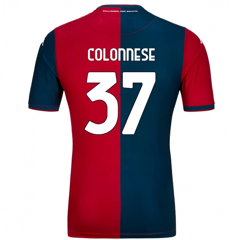 Danxen Kvinnor Lorenzo Colonnese #37 Röd Mörkblå Hemmatröja Matchtröjor 2024/25 Tröjor T-Tröja