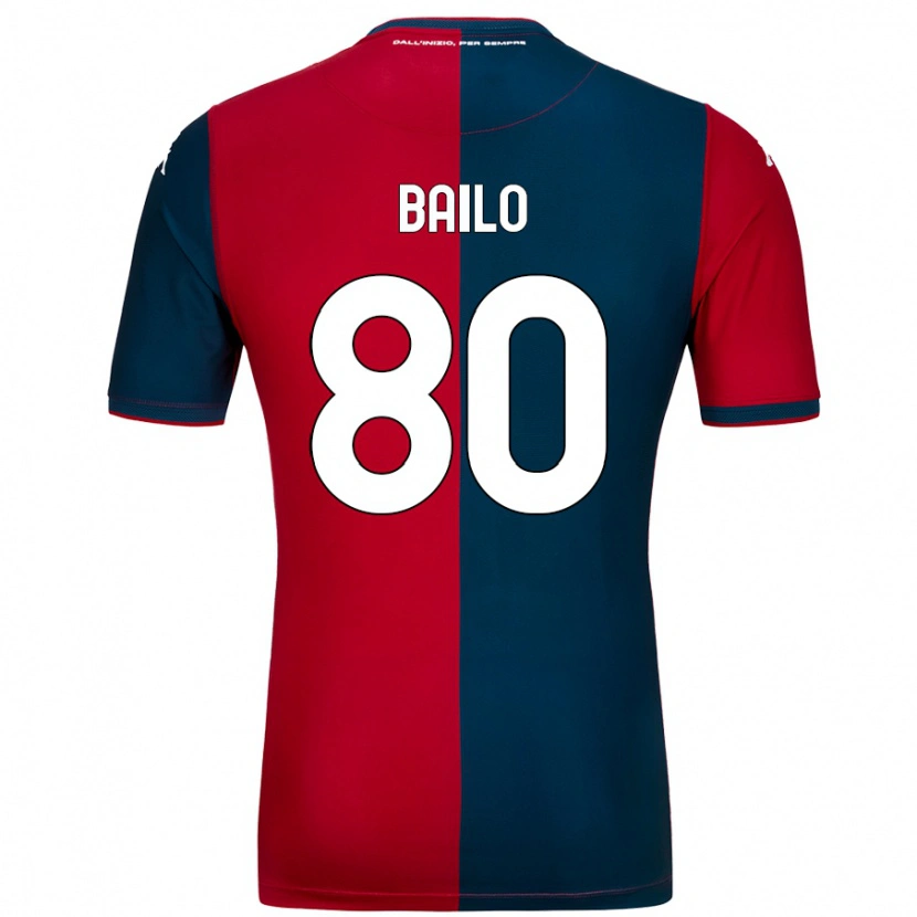 Danxen Kvinnor Giorgio Bailo #80 Röd Mörkblå Hemmatröja Matchtröjor 2024/25 Tröjor T-Tröja