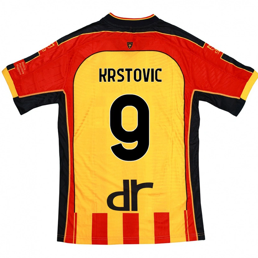 Danxen Kvinnor Nikola Krstovic #9 Gul Röd Hemmatröja Matchtröjor 2024/25 Tröjor T-Tröja